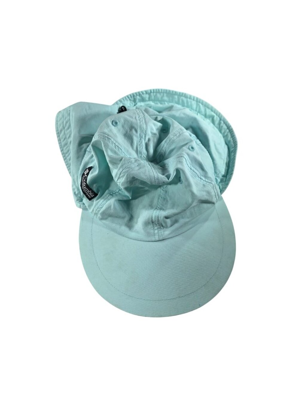 Columbia Womens Aqua UPF 30+ Nylon Sun Hat With Neck Flap O/S Hiking Outdoor